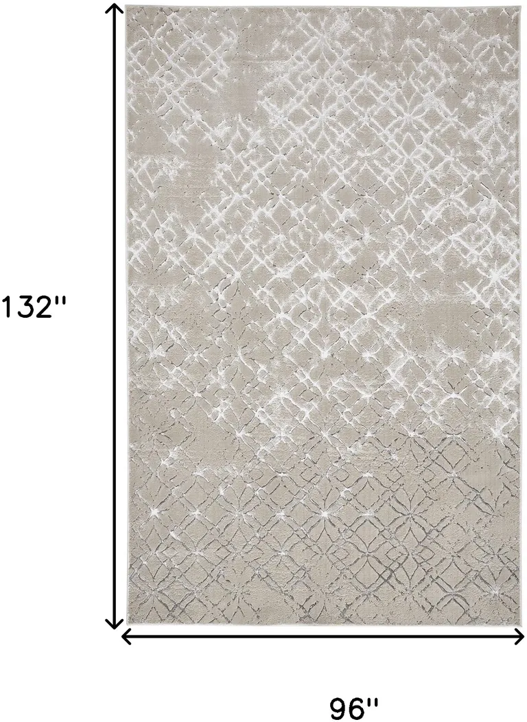 Silver Gray And White Abstract Stain Resistant Area Rug Photo 4