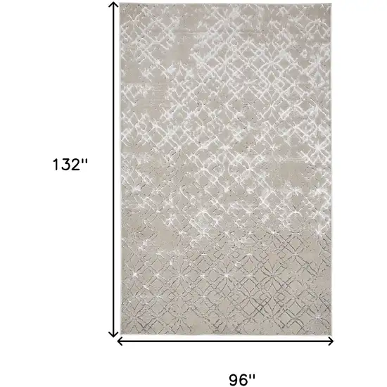 Silver Gray And White Abstract Stain Resistant Area Rug Photo 4