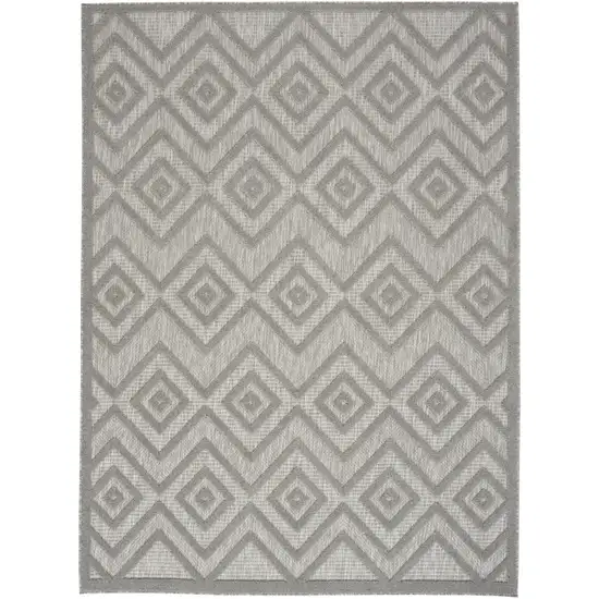 Silver Grey Argyle Indoor Outdoor Area Rug Photo 1