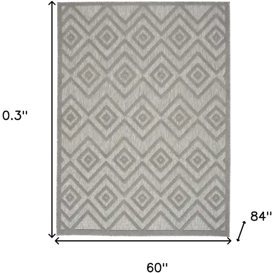 Silver Grey Argyle Indoor Outdoor Area Rug Photo 5