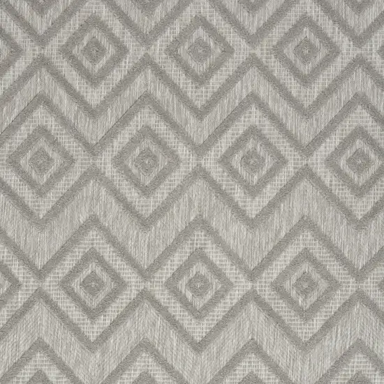 Silver Grey Argyle Indoor Outdoor Area Rug Photo 3