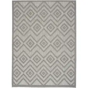 Photo of Silver Grey Argyle Indoor Outdoor Area Rug