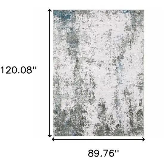 Silver and Gray Abstract Non Skid Area Rug Photo 3