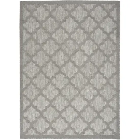 Silver Grey Ikat Indoor Outdoor Area Rug Photo 1