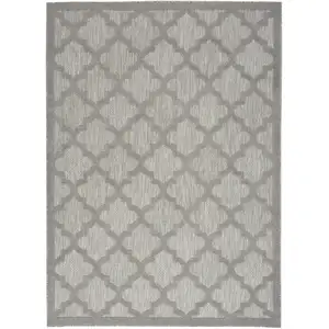 Photo of Silver Grey Ikat Indoor Outdoor Area Rug