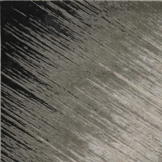 Silver Grey Machine Woven Abstract Brushstroke Indoor Area Rug Photo 3