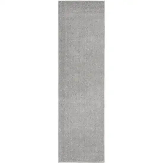 Silver Grey Non Skid Indoor Outdoor Runner Rug Photo 2