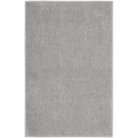 Silver Grey Non Skid Indoor Outdoor Runner Rug Photo 2