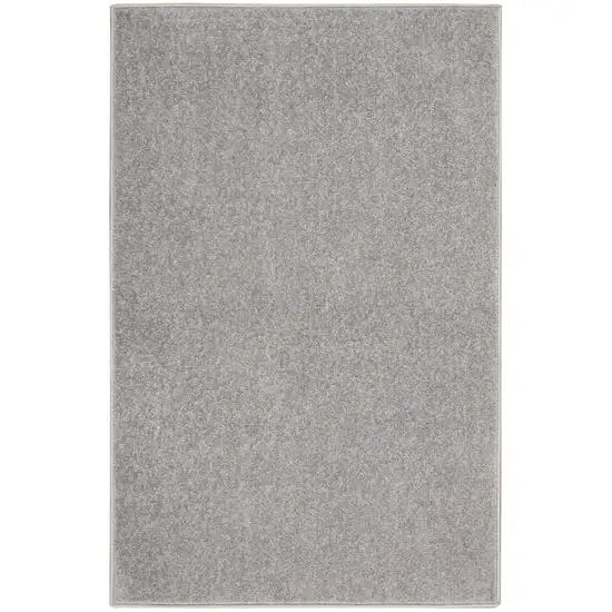 Silver Grey Non Skid Indoor Outdoor Runner Rug Photo 1