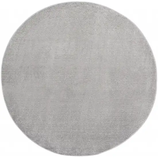 Silver Grey Round Non Skid Indoor Outdoor Area Rug Photo 1