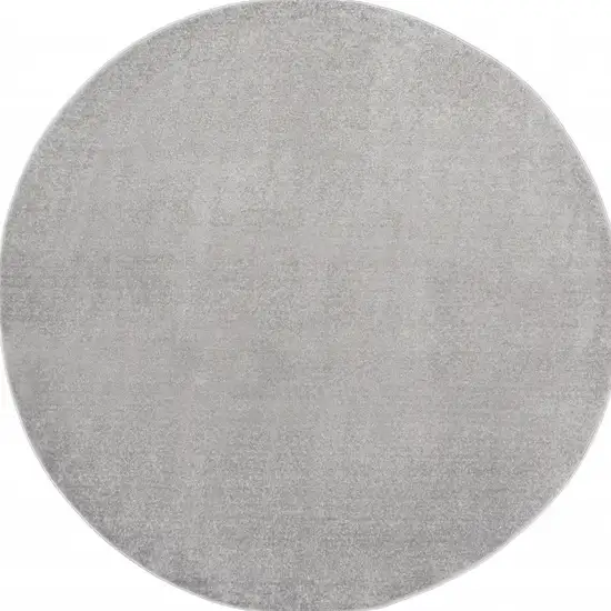 Silver Grey Round Non Skid Indoor Outdoor Area Rug Photo 4