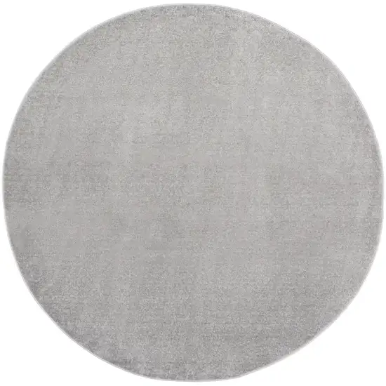 Silver Grey Round Non Skid Indoor Outdoor Area Rug Photo 3