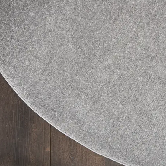 Silver Grey Round Non Skid Indoor Outdoor Area Rug Photo 9