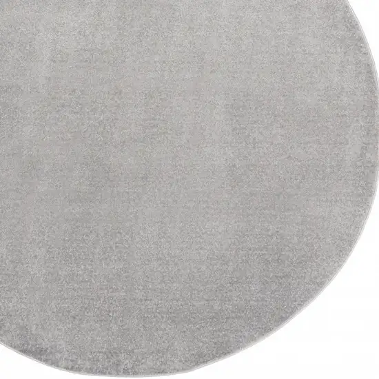 Silver Grey Round Non Skid Indoor Outdoor Area Rug Photo 3