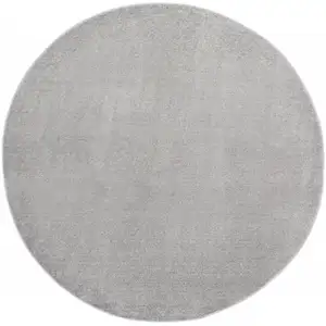 Photo of Silver Grey Round Non Skid Indoor Outdoor Area Rug