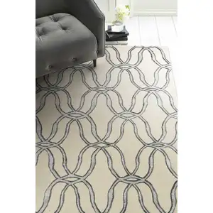 Photo of Silver Ivory Hand Tufted Vermicular Indoor Area Rug