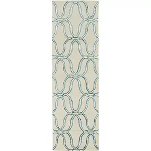 Photo of Silver Ivory Hand Tufted Vermicular Indoor Area Rug