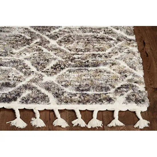 Silver Ivory Hand Tufted Vermicular Indoor Area Rug Photo 2