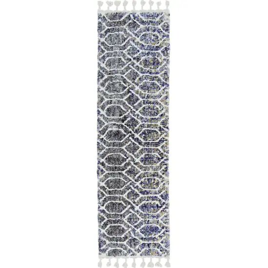 Silver Ivory Hand Tufted Vermicular Indoor Area Rug Photo 3