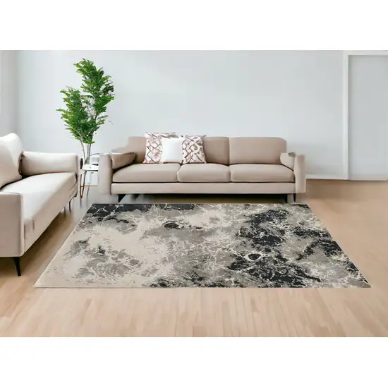 7'X10' Silver Machine Woven Abstract Indoor Area Rug Photo 2