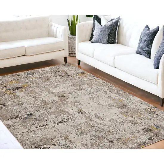 Silver Machine Woven Abstract Indoor Area Rug Photo 1