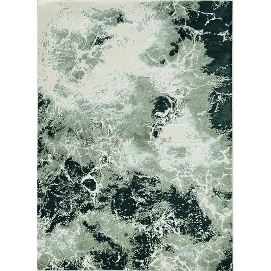 Silver Machine Woven Abstract Watercolor Indoor Area Rug Photo 1