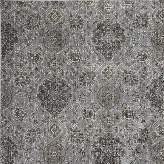 Silver Machine Woven Floral Traditional Allover Indoor Accent Rug Photo 3