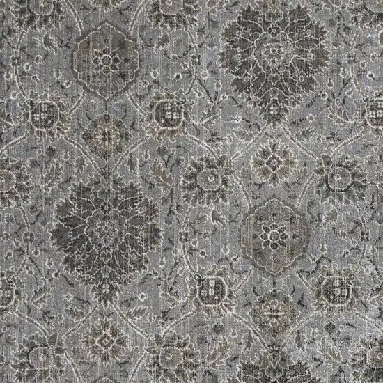 Silver Machine Woven Floral Traditional Allover Indoor Accent Rug Photo 2