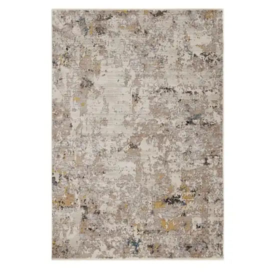 Silver Machine Woven Shrank Abstract Industrial Style Indoor Area Rug Photo 1