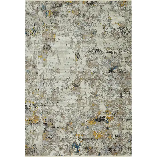 Silver Machine Woven Shrank Abstract Industrial Style Indoor Area Rug Photo 4