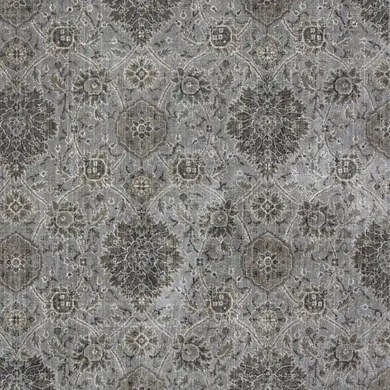 Silver Machine Woven Traditional Floral Indoor Area Rug Photo 5