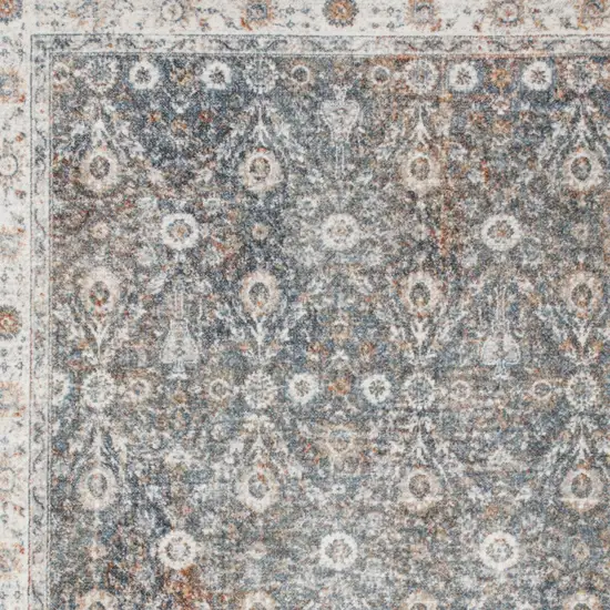 Silver Oriental Power Loom Washable Area Rug Photo 8