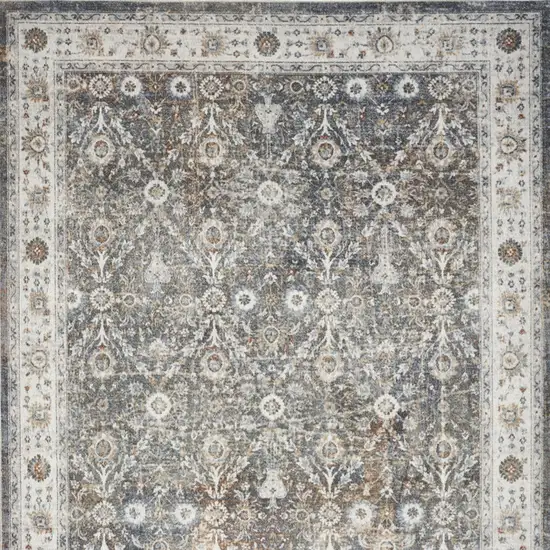 Silver Oriental Power Loom Washable Area Rug Photo 9