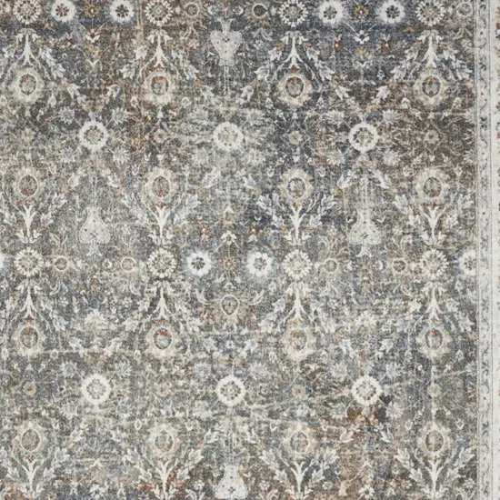 Silver Oriental Power Loom Washable Area Rug Photo 8