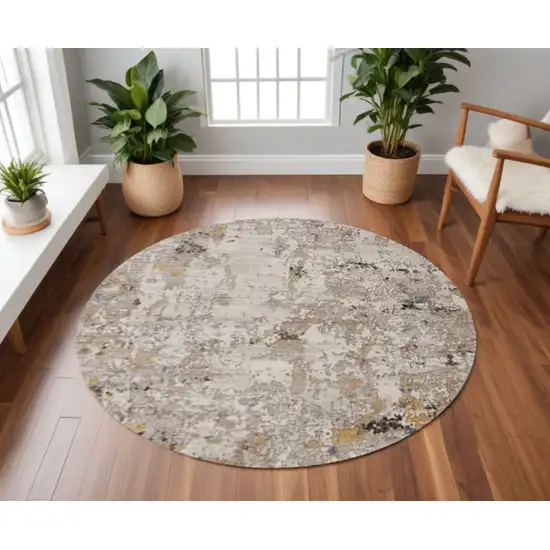 8' Silver Round Area Rug Photo 1