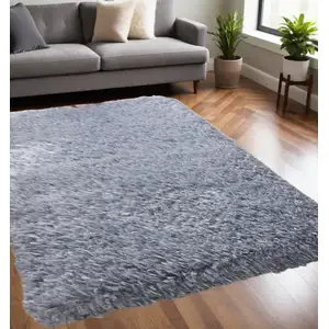 Photo of Silver Shag Hand Tufted Area Rug