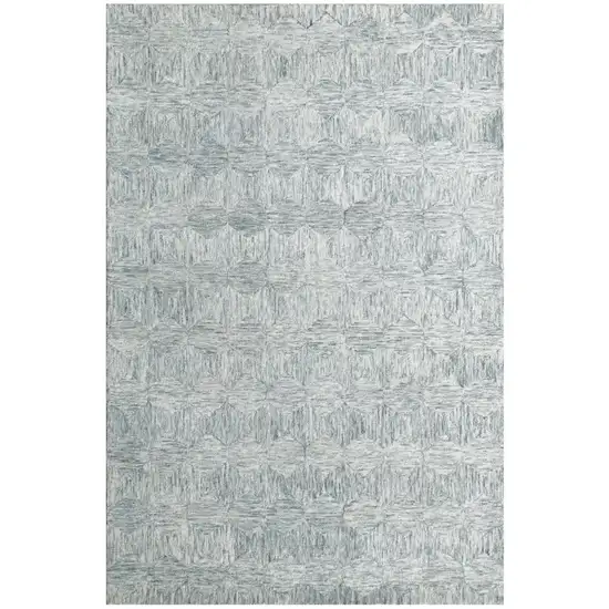 Silver Wool Geometric Hand Tufted Area Rug Photo 1