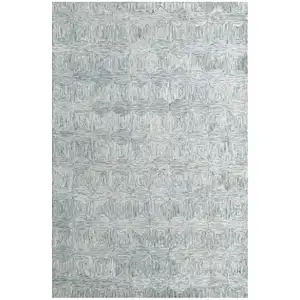 Photo of Silver Wool Geometric Hand Tufted Area Rug