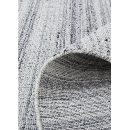 Silver Wool Hand Woven Stain Resistant Area Rug Photo 4