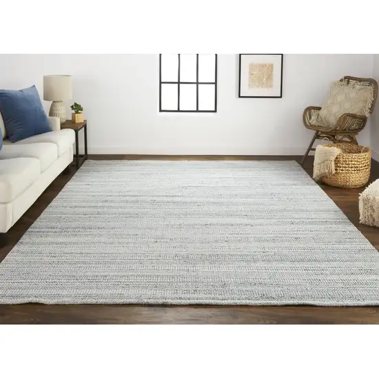 Silver Wool Hand Woven Stain Resistant Area Rug Photo 5