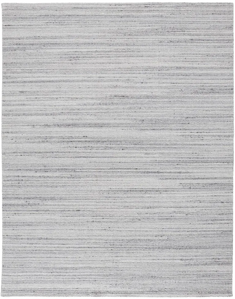 Silver Wool Hand Woven Stain Resistant Area Rug Photo 1