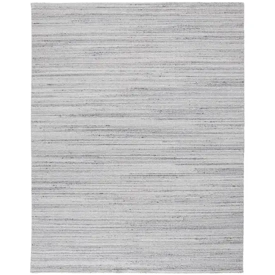 Silver Wool Hand Woven Stain Resistant Area Rug Photo 1