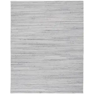 Photo of Silver Wool Hand Woven Stain Resistant Area Rug