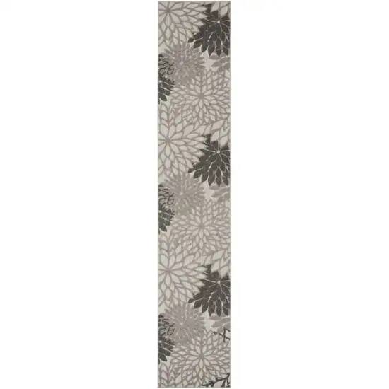 Gray Floral Indoor Outdoor Area Rug Photo 3