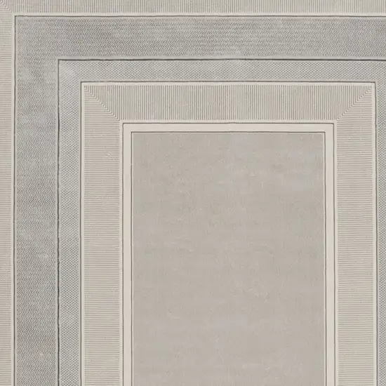 Silver and Ivory Geometric Non Skid Area Rug Photo 8