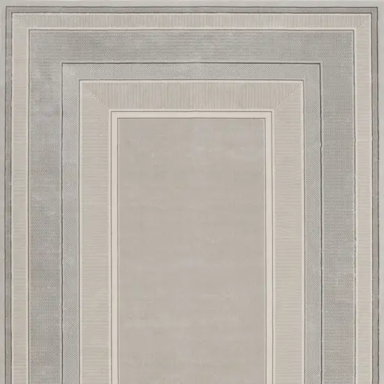 Silver and Ivory Geometric Non Skid Area Rug Photo 9