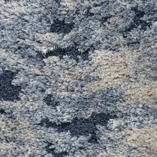 Sky Blue Abstract Shag Area Rug Photo 9