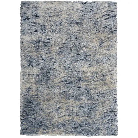 Sky Blue Abstract Shag Area Rug Photo 4