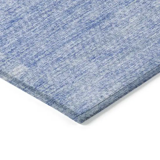 Sky Blue And Denim Blue Striped Washable Indoor Outdoor Area Rug Photo 4