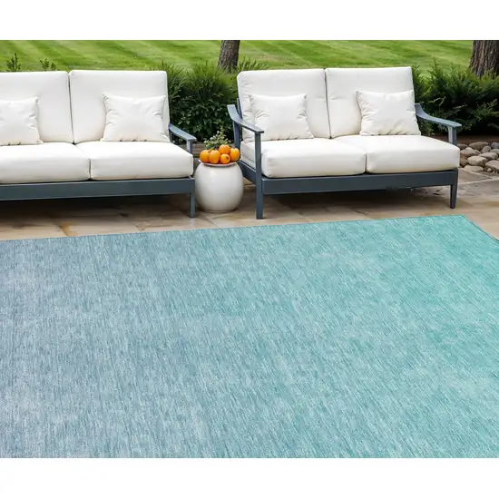 Sky Blue And Teal Blue Ombre Washable Indoor Outdoor Area Rug Photo 1